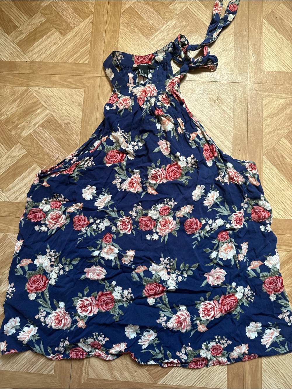 F21 floral print halter top